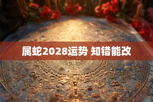 属蛇2028运势 知错能改