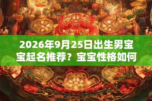 2026年9月25日出生男宝宝起名推荐？宝宝性格如何？