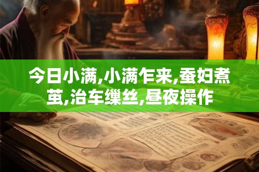 今日小满,小满乍来,蚕妇煮茧,治车缫丝,昼夜操作