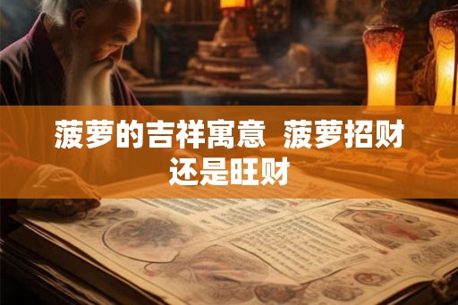 菠萝的吉祥寓意  菠萝招财还是旺财