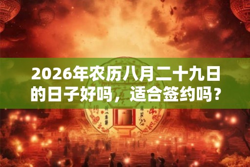 2026年农历八月二十九日的日子好吗，适合签约吗？