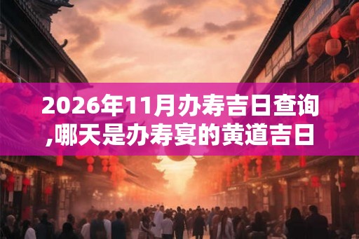 2026年11月办寿吉日查询,哪天是办寿宴的黄道吉日