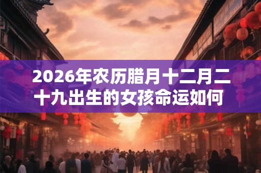2026年农历腊月十二月二十九出生的女孩命运如何 性格分析