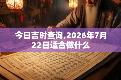 今日吉时查询,2026年7月22日适合做什么
