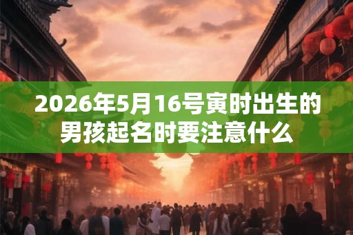 2026年5月16号寅时出生的男孩起名时要注意什么