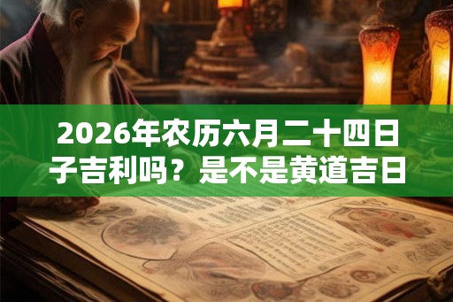 2026年农历六月二十四日子吉利吗？是不是黄道吉日？