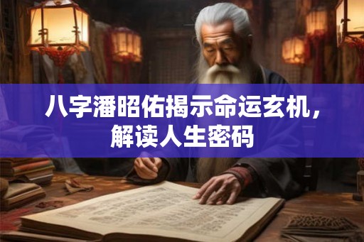 八字潘昭佑揭示命运玄机，解读人生密码