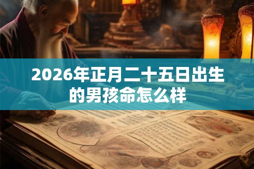2026年正月二十五日出生的男孩命怎么样