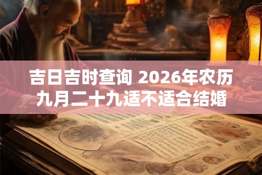 吉日吉时查询 2026年农历九月二十九适不适合结婚