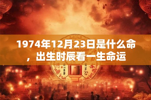 1974年12月23日是什么命，出生时辰看一生命运