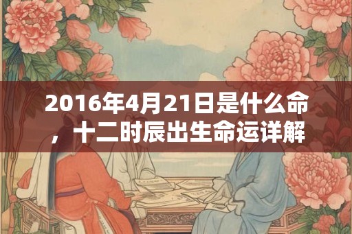 2016年4月21日是什么命，十二时辰出生命运详解