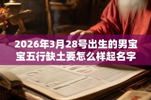 2026年3月28号出生的男宝宝五行缺土要怎么样起名字