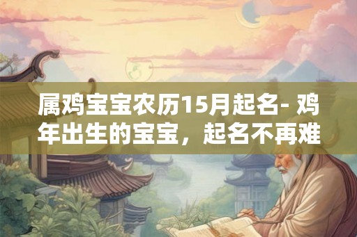 属鸡宝宝农历15月起名- 鸡年出生的宝宝,起名不再难! 属鸡宝宝农历15月起名- 鸡年出生的宝宝,起名不再难!