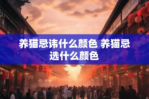 养猫忌讳什么颜色 养猫忌选什么颜色