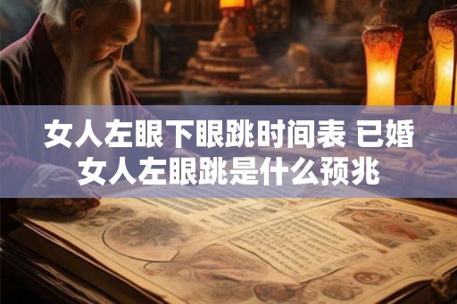 女人左眼下眼跳时间表 已婚女人左眼跳是什么预兆