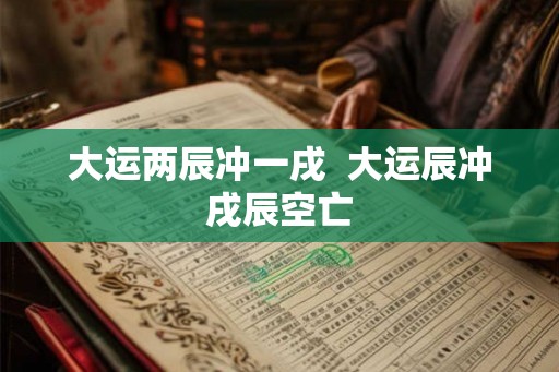 大运两辰冲一戌  大运辰冲戌辰空亡