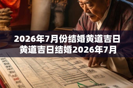 2026年7月份结婚黄道吉日 黄道吉日结婚2026年7月可行吗 2026年7月份结婚黄道吉日 黄道吉日结婚2026年7月可行吗