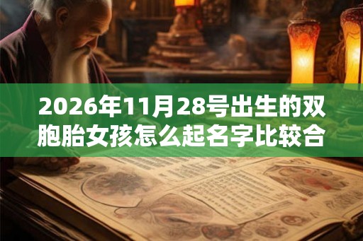 2026年11月28号出生的双胞胎女孩怎么起名字比较合适,五行属什么? 2026年11月28号出生的双胞胎女孩怎么起名字比较合适,五行属什么?