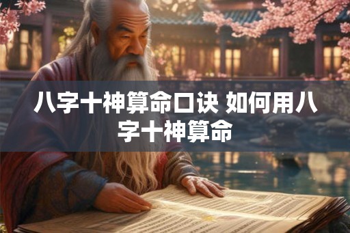 八字十神算命口诀 如何用八字十神算命