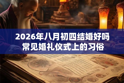 2026年八月初四结婚好吗 常见婚礼仪式上的习俗