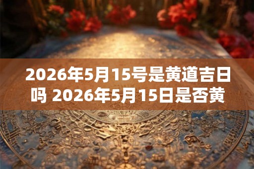 2026年5月15号是黄道吉日吗 2026年5月15日是否黄道吉日