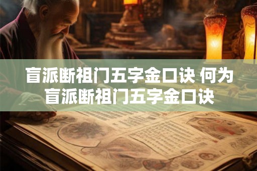 盲派断祖门五字金口诀 何为盲派断祖门五字金口诀