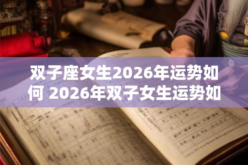 双子座女生2026年运势如何 2026年双子女生运势如何
