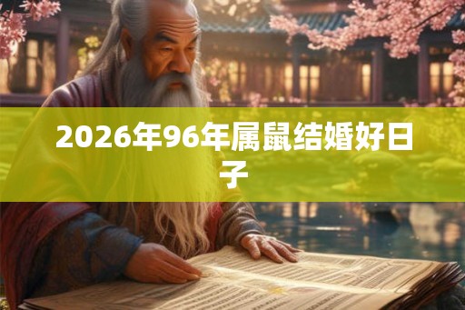 2026年96年属鼠结婚好日子