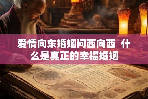 爱情向东婚姻问西向西  什么是真正的幸福婚姻