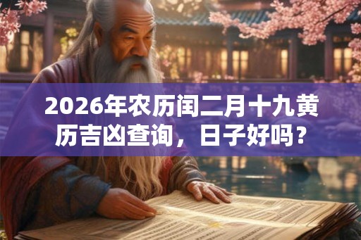 2026年农历闰二月十九黄历吉凶查询，日子好吗？