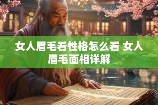 女人眉毛看性格怎么看 女人眉毛面相详解
