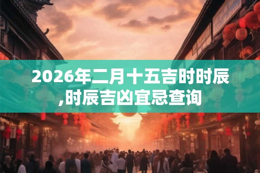 2026年二月十五吉时时辰,时辰吉凶宜忌查询