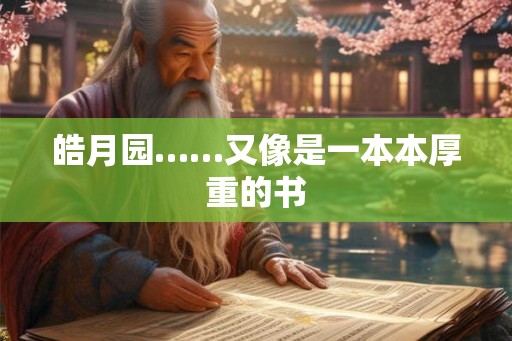 皓月园……又像是一本本厚重的书