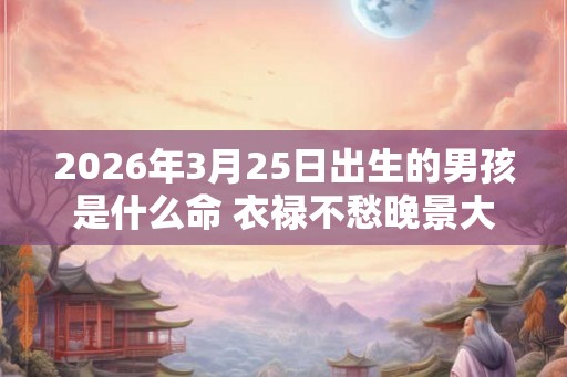 2026年3月25日出生的男孩是什么命 衣禄不愁晚景大好