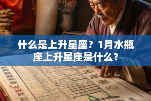 什么是上升星座？1月水瓶座上升星座是什么？