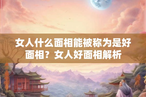 女人什么面相能被称为是好面相？女人好面相解析