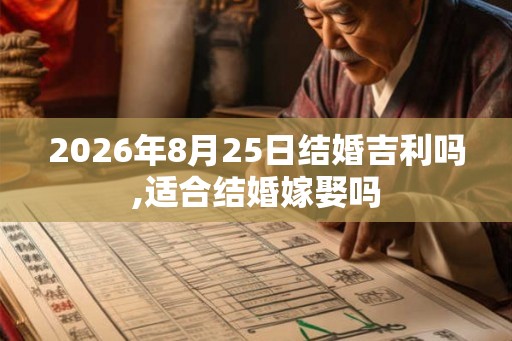 2026年8月25日结婚吉利吗,适合结婚嫁娶吗