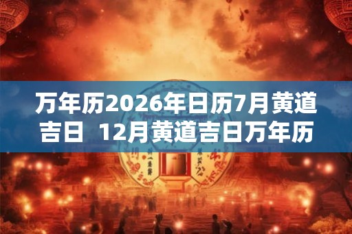 万年历2026年日历7月黄道吉日 12月黄道吉日万年历 万年历2026年日历7月黄道吉日 12月黄道吉日万年历