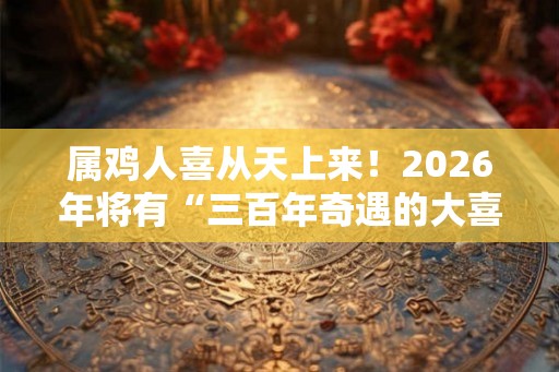 属鸡人喜从天上来！2026年将有“三百年奇遇的大喜事”