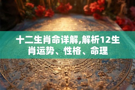 十二生肖命详解,解析12生肖运势、性格、命理