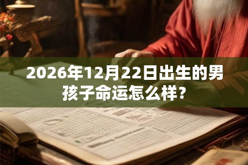 2026年12月22日出生的男孩子命运怎么样? 2026年12月22日出生的男孩子命运怎么样?