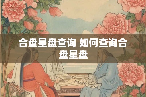 合盘星盘查询 如何查询合盘星盘