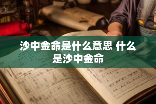沙中金命是什么意思 什么是沙中金命
