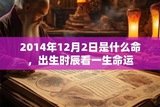 2014年12月2日是什么命，出生时辰看一生命运