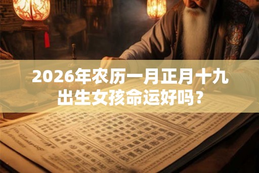 2026年农历一月正月十九出生女孩命运好吗？
