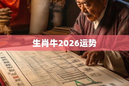 生肖牛2026运势