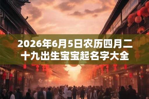 2026年6月5日农历四月二十九出生宝宝起名字大全 2026年6月5日农历四月二十九出生宝宝起名字大全