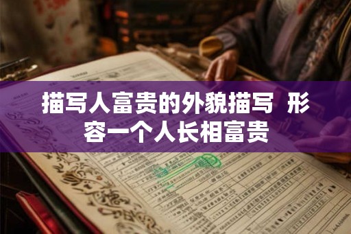描写人富贵的外貌描写  形容一个人长相富贵
