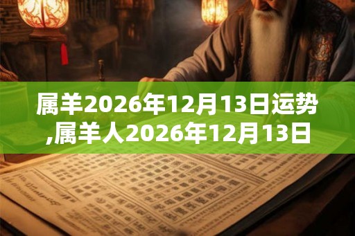 属羊2026年12月13日运势,属羊人2026年12月13日财运,生肖羊2026年12月13日运势