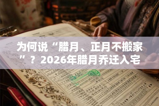 为何说“腊月、正月不搬家”？2026年腊月乔迁入宅好日子怎么挑？